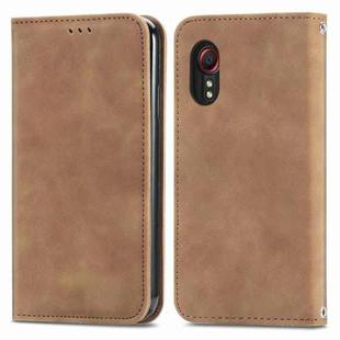 For Samsung Galaxy XCover 5 Retro Skin Feel Magnetic Leather Phone Case(Brown)