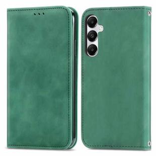For Samsung Galaxy A55 5G Retro Skin Feel Magnetic Leather Phone Case(Green)