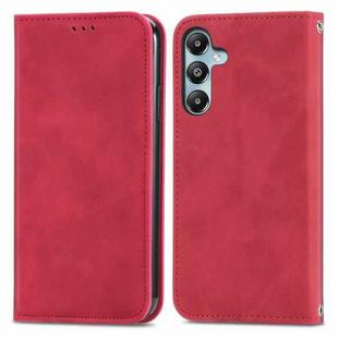 For Samsung Galaxy M14 4G Retro Skin Feel Magnetic Leather Phone Case(Red)
