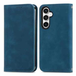 For Samsung Galaxy S23 FE 5G Retro Skin Feel Magnetic Leather Phone Case(Blue)