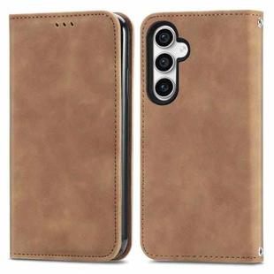For Samsung Galaxy S23 FE 5G Retro Skin Feel Magnetic Leather Phone Case(Brown)