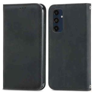 For Samsung Galaxy S24 FE 5G Retro Skin Feel Magnetic Leather Phone Case(Black)