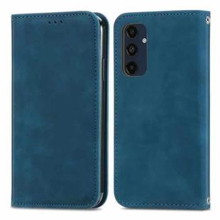 For Samsung Galaxy S24 FE 5G Retro Skin Feel Magnetic Leather Phone Case(Blue)