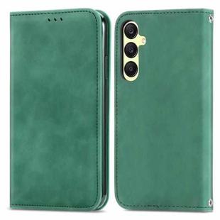 For Samsung Galaxy A25 5G Retro Skin Feel Magnetic Leather Phone Case(Green)