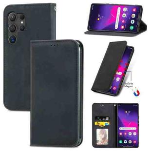 For Samsung Galaxy S25 Ultra 5G Retro Skin Feel Magnetic Leather Phone Case(Black)