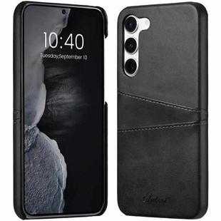 For Samsung Galaxy S24+ 5G teni Calf Texture Back Cover Phone Case with Card Slots(Black)