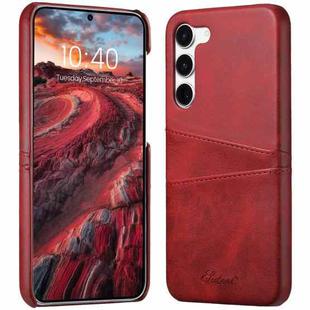 For Samsung Galaxy S24+ 5G teni Calf Texture Back Cover Phone Case with Card Slots(Red)