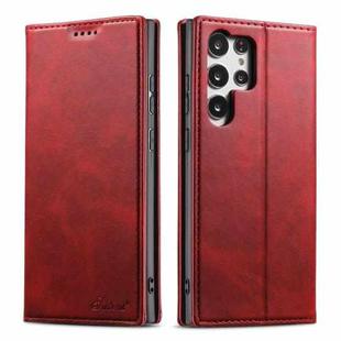 For Samsung Galaxy S23 Ultra 5G Suteni Calf Texture Horizontal Flip Leather Phone Case(Red)