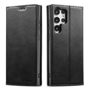 For Samsung Galaxy S25 Ultra 5G Suteni Calf Texture Horizontal Flip Leather Phone Case(Black)
