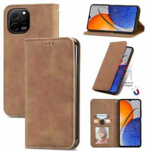 For Huawei Nova Y61 Retro Skin Feel Magnetic Flip Leather Phone Case(Brown)