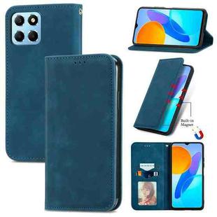 For Honor X6 Retro Skin Feel Magnetic Flip Leather Phone Case(Blue)