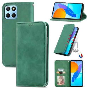 For Honor X6 Retro Skin Feel Magnetic Flip Leather Phone Case(Green)