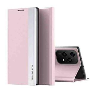 For Honor 200 Lite Global Side Electroplated Adsorption Leather Phone Case(Pink)