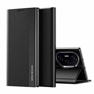For Honor 300 Pro Side Electroplated Adsorption Leather Phone Case(Black)