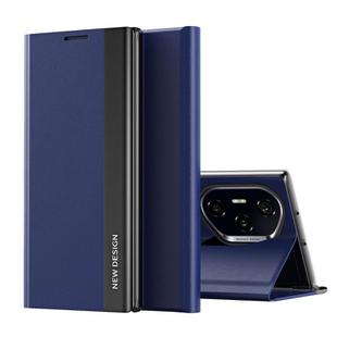 For Honor 300 Pro Side Electroplated Adsorption Leather Phone Case(Dark Blue)