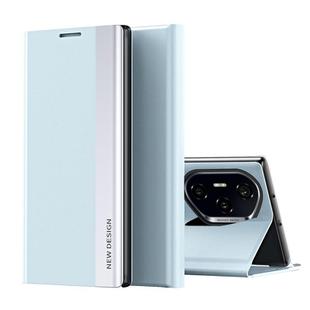 For Honor 300 Pro Side Electroplated Adsorption Leather Phone Case(Light Blue)