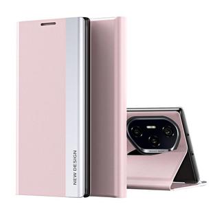 For Honor 300 Pro Side Electroplated Adsorption Leather Phone Case(Pink)