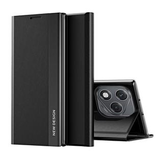 For Honor 400 Lite Side Electroplated Adsorption Leather Phone Case(Black)