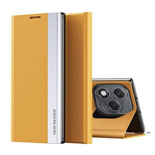 For Honor 400 Lite Side Electroplated Adsorption Leather Phone Case(Yellow)