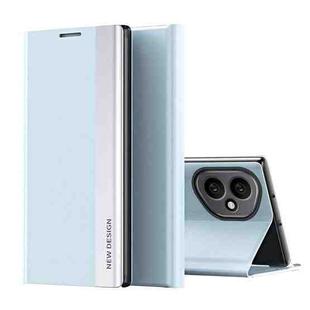 For Honor 400 Global 156.5mm Side Electroplated Adsorption Leather Phone Case(Light Blue)