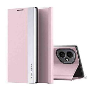 For Honor 400 Global 156.5mm Side Electroplated Adsorption Leather Phone Case(Pink)