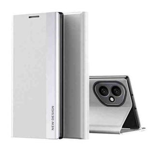For Honor 400 Global 156.5mm Side Electroplated Adsorption Leather Phone Case(Silver)
