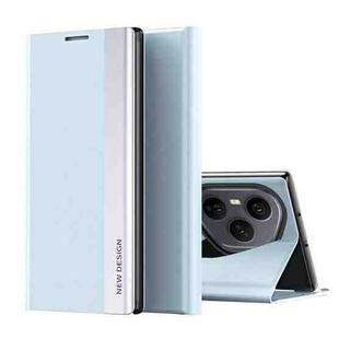For Honor 400 Pro Global 160.8mm Side Electroplated Adsorption Leather Phone Case(Light Blue)