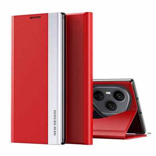 For Honor 400 Pro Global 160.8mm Side Electroplated Adsorption Leather Phone Case(Red)
