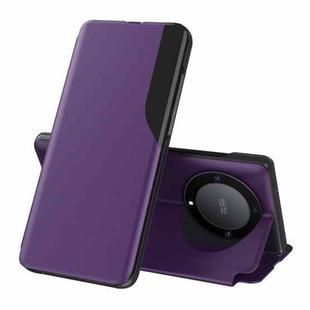 For Honor Magic5 Lite Attraction Flip Holder Leather Phone Case(Purple)