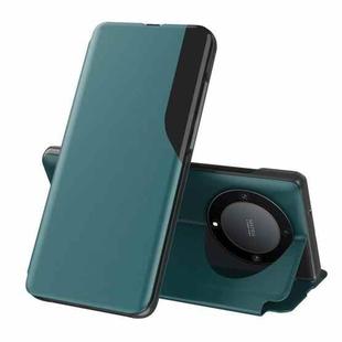 For Honor X50 Attraction Flip Holder Leather Phone Case(Green)