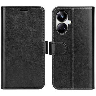 For Realme 10 Pro+ R64 Texture Horizontal Flip Leather Phone Case(Black)