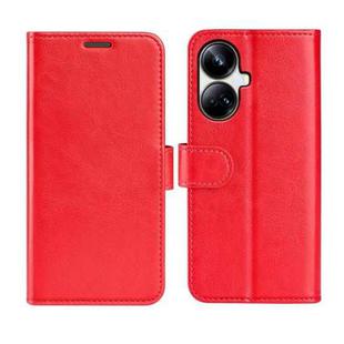 For Realme 10 Pro+ R64 Texture Horizontal Flip Leather Phone Case(Red)