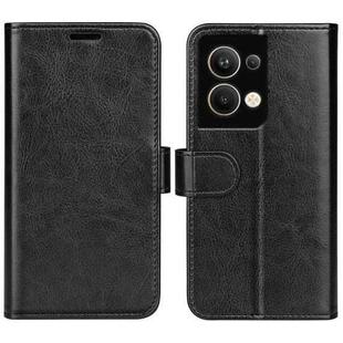 For OPPO Reno9 Pro+ R64 Texture Horizontal Flip Leather Phone Case(Black)