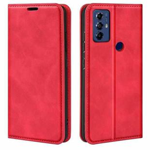 For Motorola Moto G Play 2023 Retro-skin Magnetic Suction Leather Phone Case(Red)