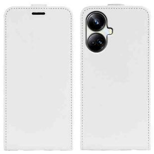 For Realme 10 Pro+ R64 Texture Single Vertical Flip Leather Phone Case(White)