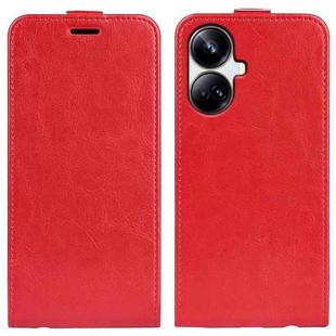 For Realme 10 Pro+ R64 Texture Single Vertical Flip Leather Phone Case(Red)