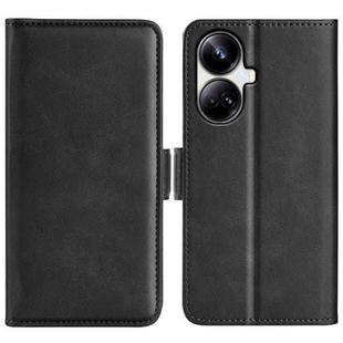 For Realme 10 Pro+ Dual-side Magnetic Buckle Horizontal Flip Leather Phone Case(Black)