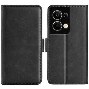 For OPPO Reno 9 Pro Plus Dual-side Magnetic Buckle Horizontal Flip Leather Phone Case(Black)