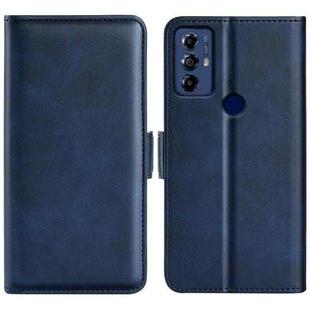For Motolora Moto G Play 2023 Dual-side Magnetic Buckle Horizontal Flip Leather Phone Case(Dark Blue)