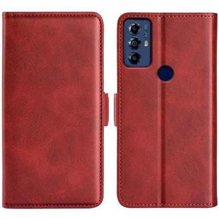 For Motolora Moto G Play 2023 Dual-side Magnetic Buckle Horizontal Flip Leather Phone Case(Red)