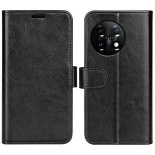 For OnePlus 11 R64 Texture Horizontal Flip Leather Phone Case(Black)