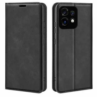 For Motorola Moto X40 Retro-skin  Magnetic Suction Leather Phone Case(Black)