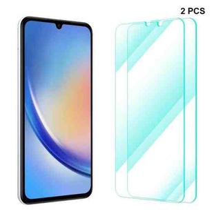 For Samsung Galaxy A34 2pcs ENKAY Hat-Prince 0.26mm 9H 2.5D High Aluminum-silicon Tempered Glass Film