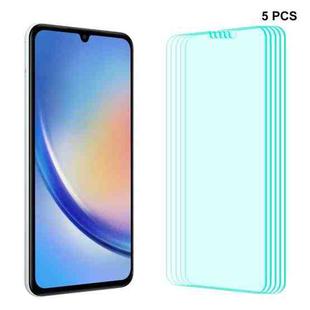 For Samsung Galaxy A34 5pcs ENKAY Hat-Prince 0.26mm 9H 2.5D High Aluminum-silicon Tempered Glass Film