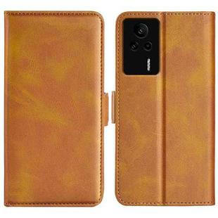For Xiaomi Redmi K60E Dual-side Magnetic Buckle Horizontal Flip Leather Phone Case(Yellow)