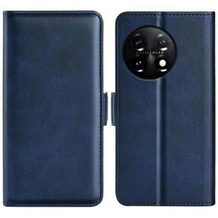 For OnePlus 11 Dual-side Magnetic Buckle Leather Phone Case(Dark Blue)