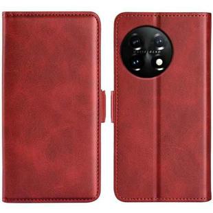 For OnePlus 11 Dual-side Magnetic Buckle Leather Phone Case(Red)