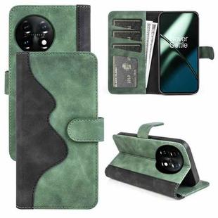 For OnePlus 11T Stitching Horizontal Flip Leather Phone Case(Green)