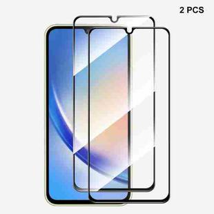 For Samsung Galaxy A34 5G 2pcs ENKAY Hat-Prince Full Glue High Aluminum-silicon Tempered Glass Film