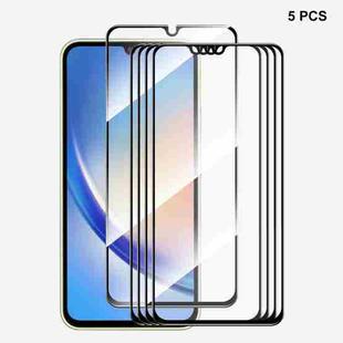 For Samsung Galaxy A34 5G 5pcs ENKAY Hat-Prince Full Glue High Aluminum-silicon Tempered Glass Film